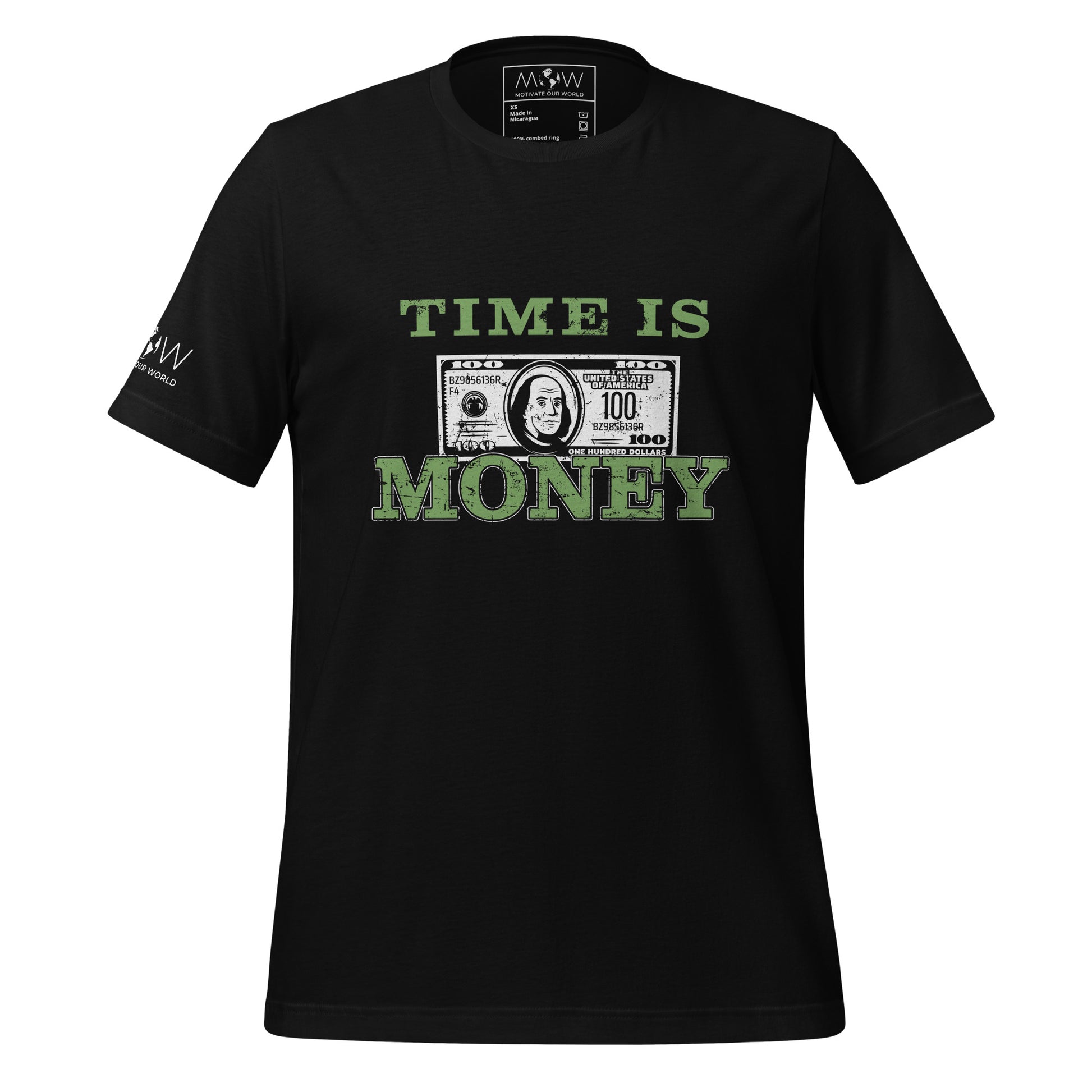 Time is Money II Men's Motivational Black T-Shirt