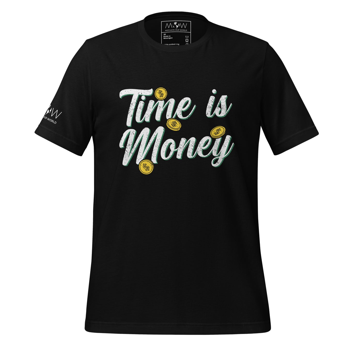Time is Money Men's Motivational Black T-Shirt