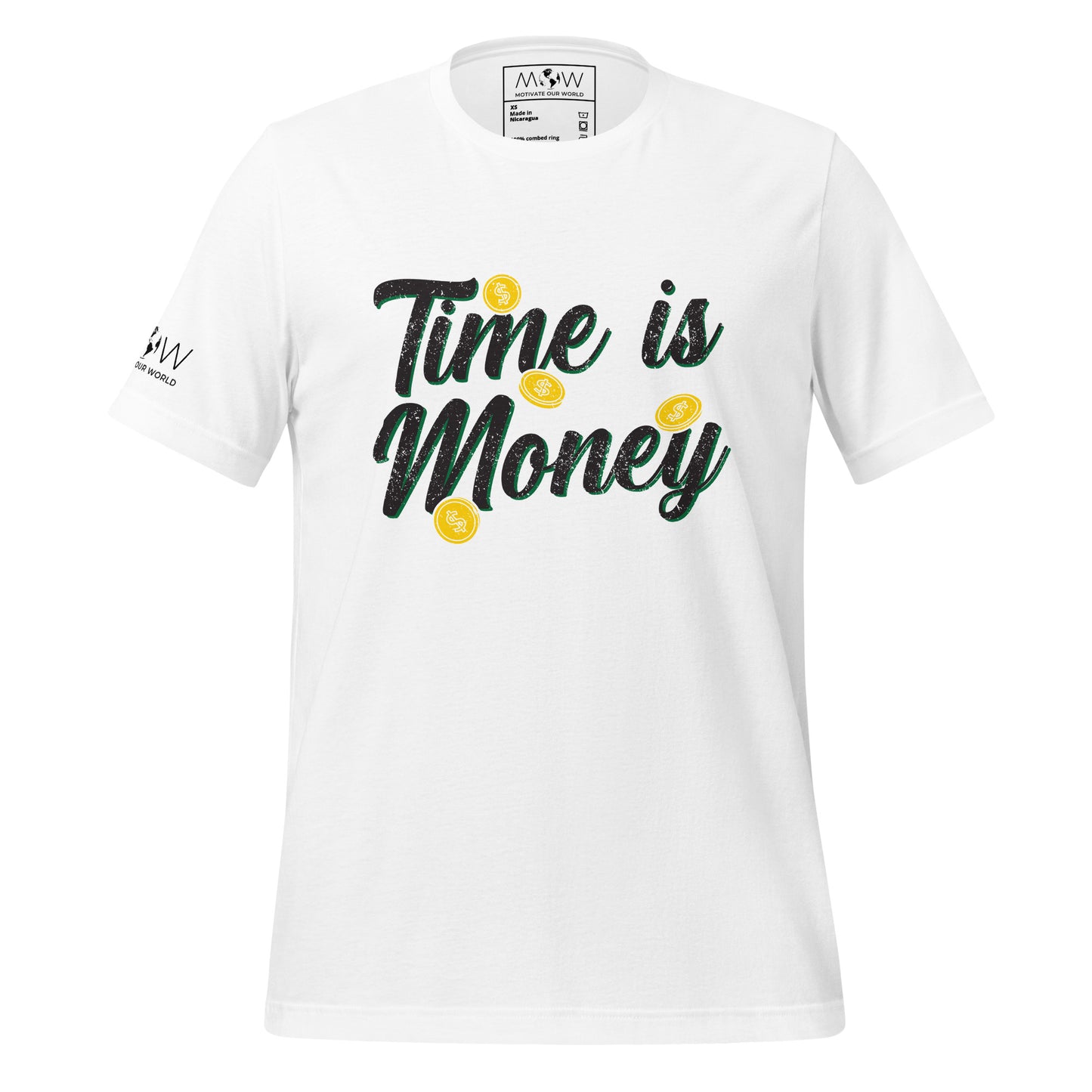 Time is Money Men's Motivational White T-Shirt