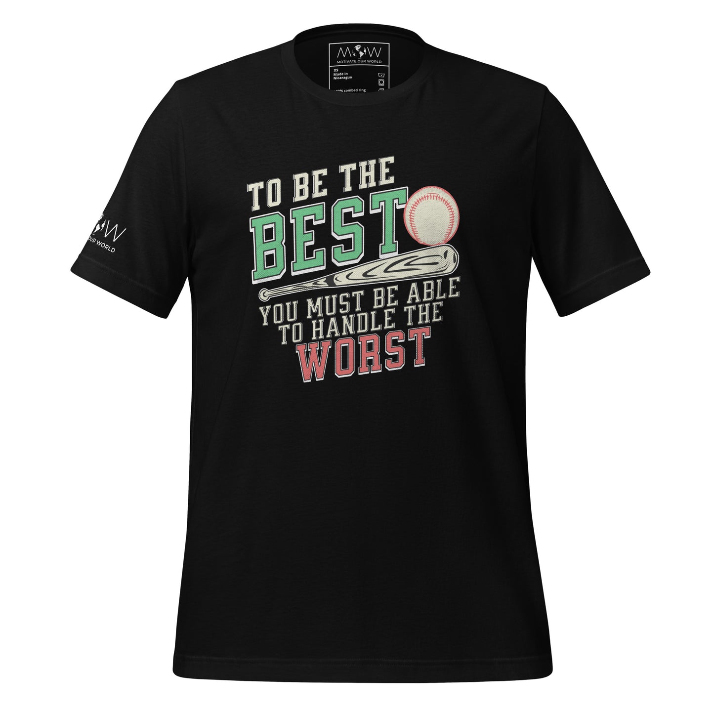 "To Be the Best" Baseball Motivational Black T-Shirt