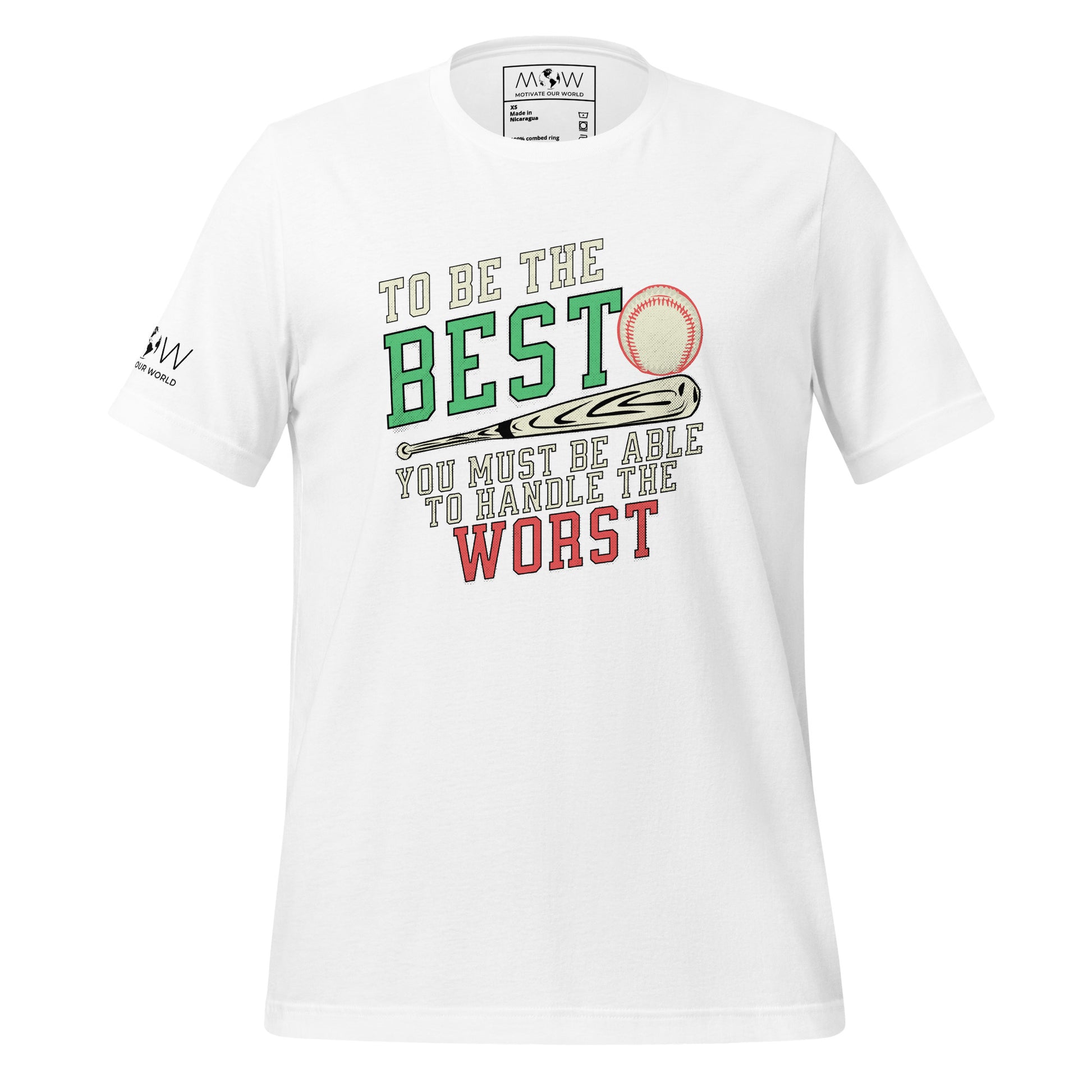 "To Be the Best" Baseball Motivational White T-Shirt