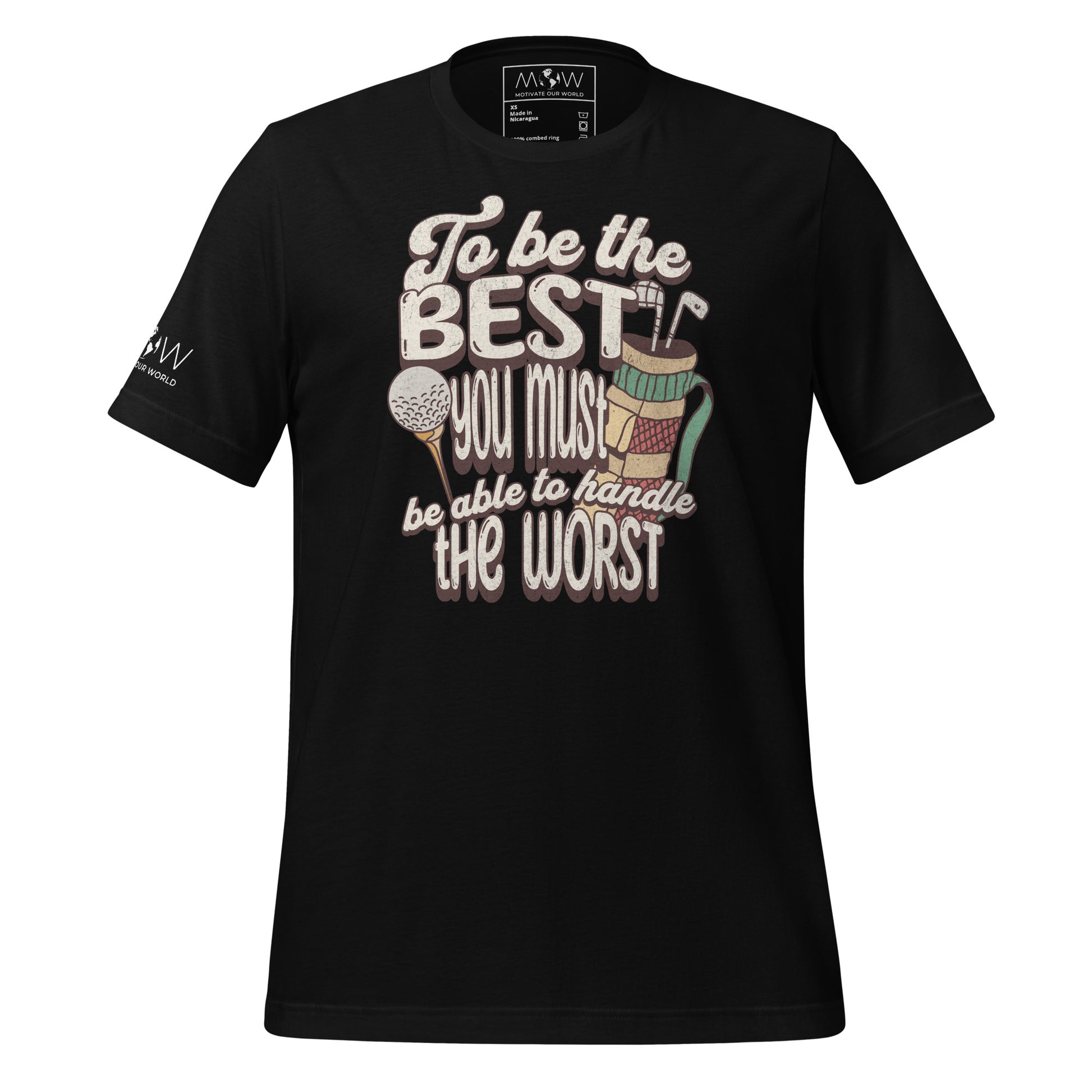 "To Be the Best" Golf Motivational Black T-Shirt