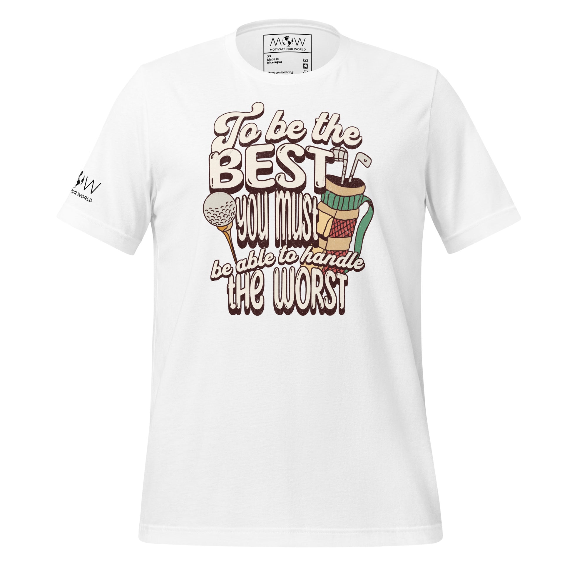 "To Be the Best" Golf Motivational White T-Shirt