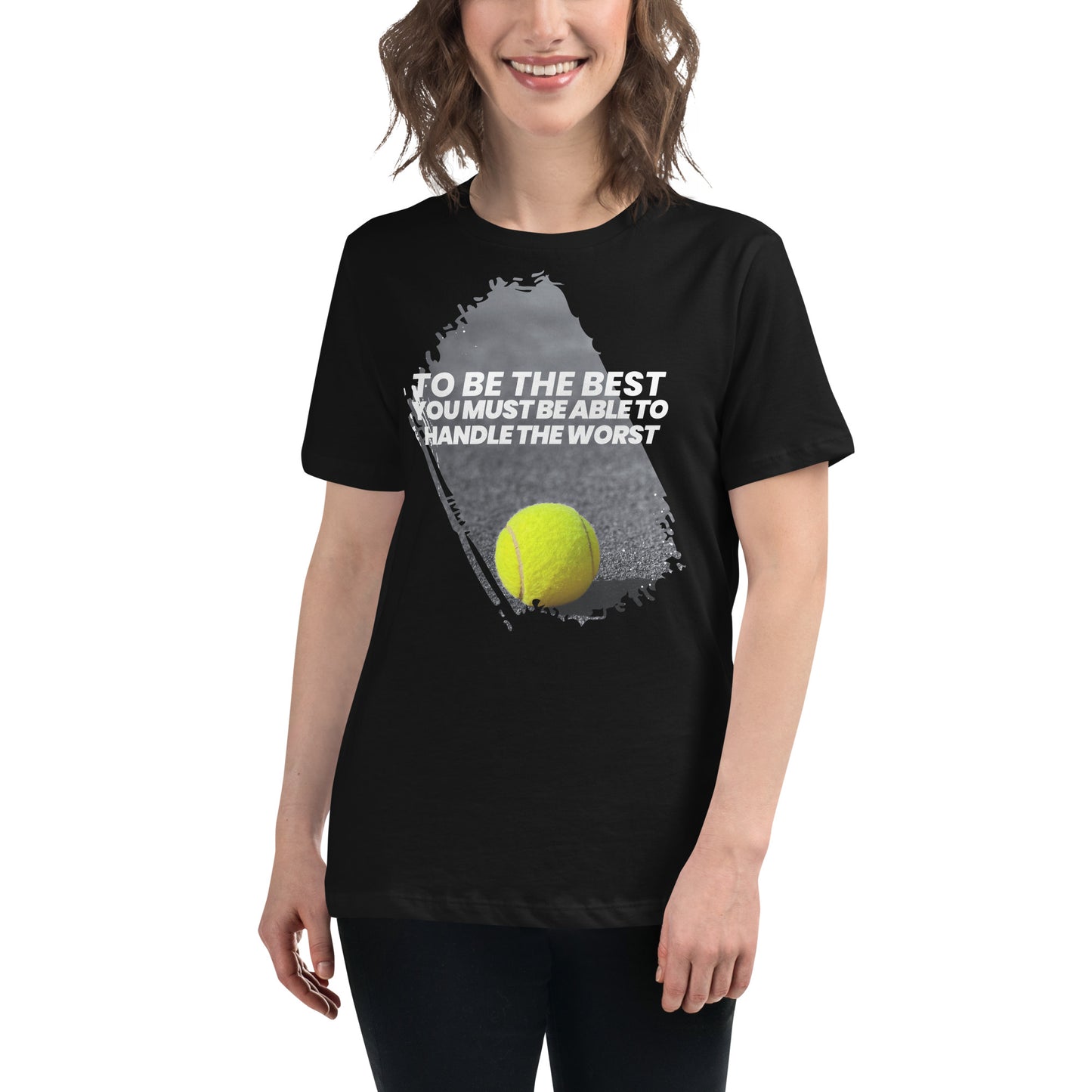 "To Be the Best" Tennis Black Motivational Women’s T-Shirt Lifestyle