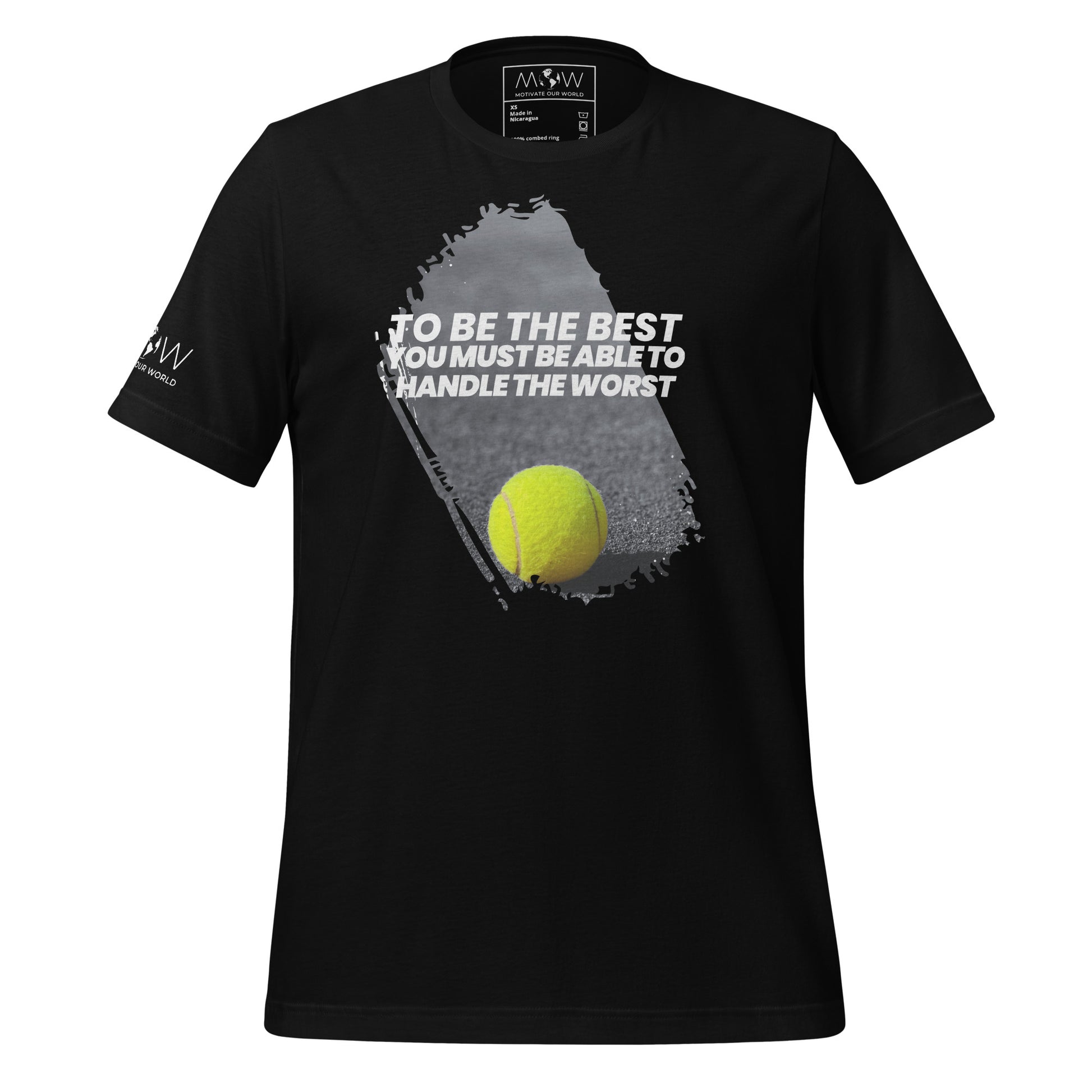 "To Be the Best" Tennis Motivational Black T-Shirt