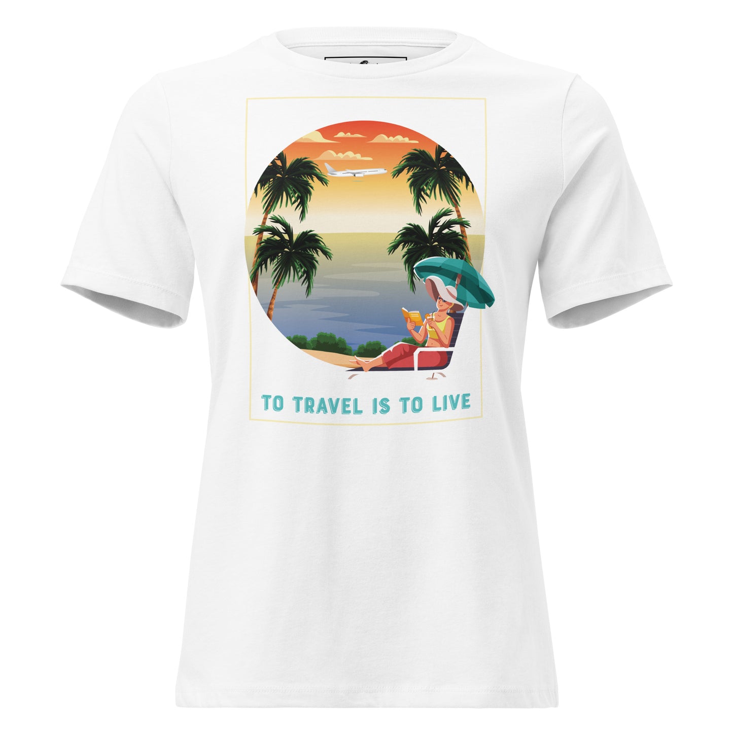 To Travel Is To Live Beach Escape White Motivational Women’s T-Shirt