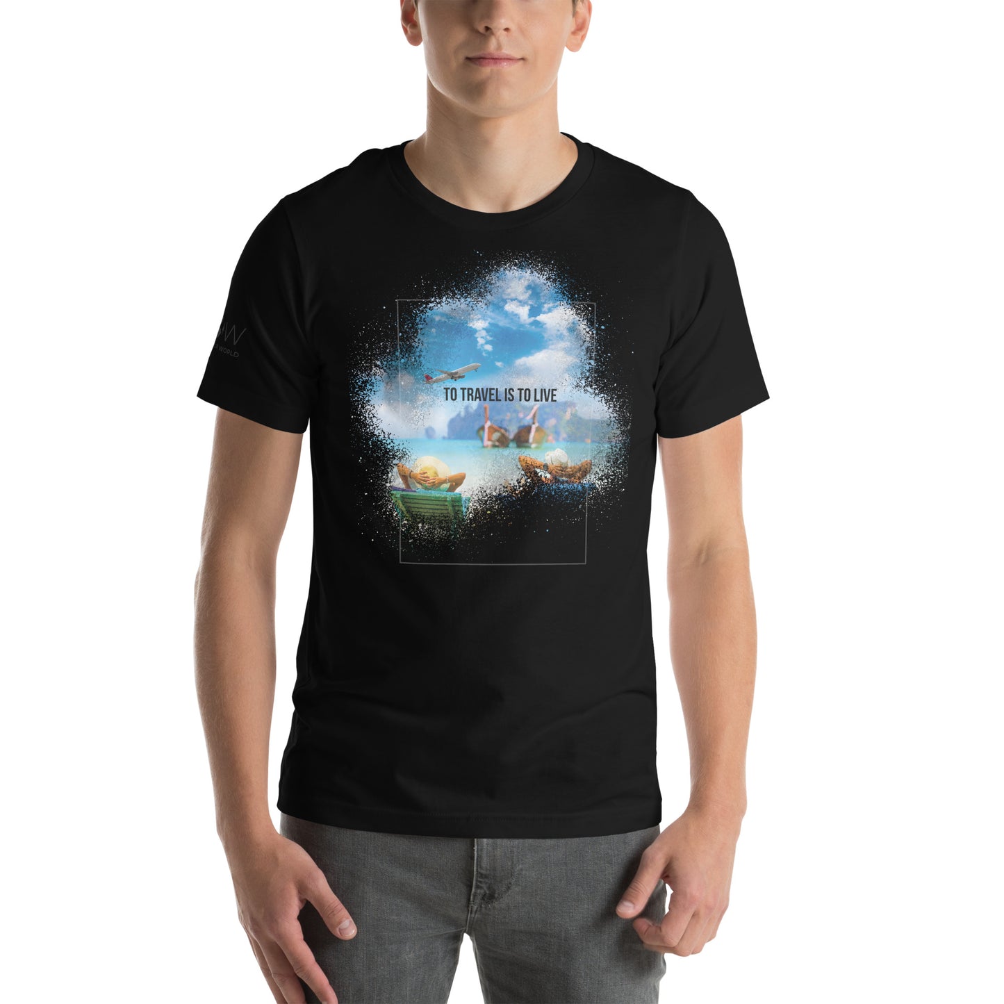 "To Travel Is to Live" Men's Motivational Black T-Shirt