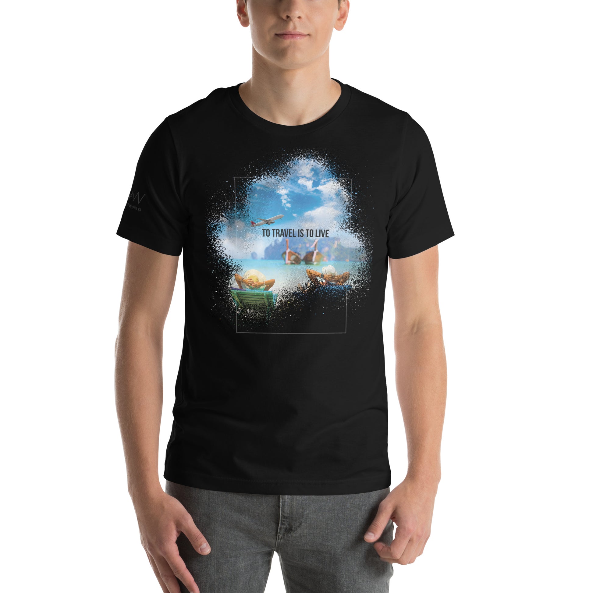 "To Travel Is to Live" Men's Motivational Black T-Shirt