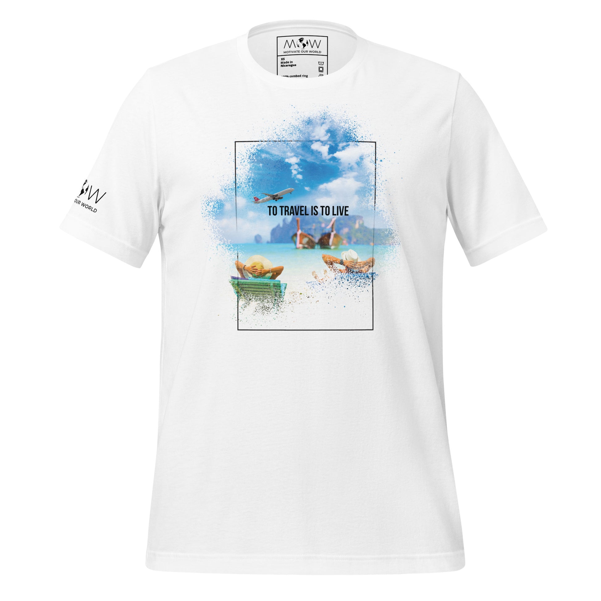 "To Travel Is to Live" Men's Motivational White T-Shirt