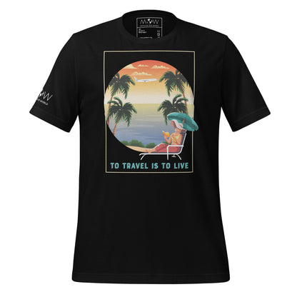 "To Travel Is to Live" Men's Motivational Black T-Shirt