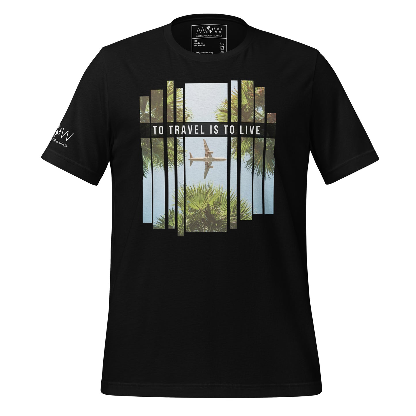 "To Travel Is to Live" Men's Motivational Black T-Shirt