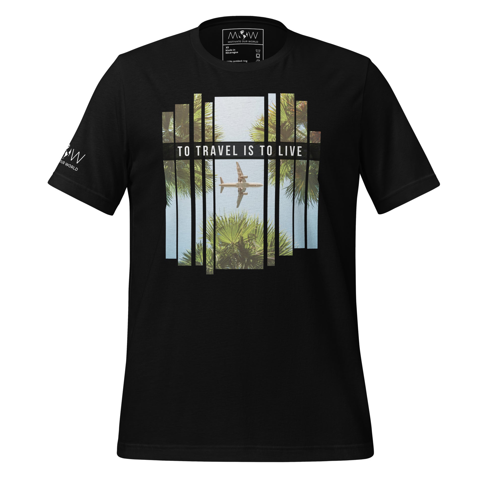 "To Travel Is to Live" Men's Motivational Black T-Shirt