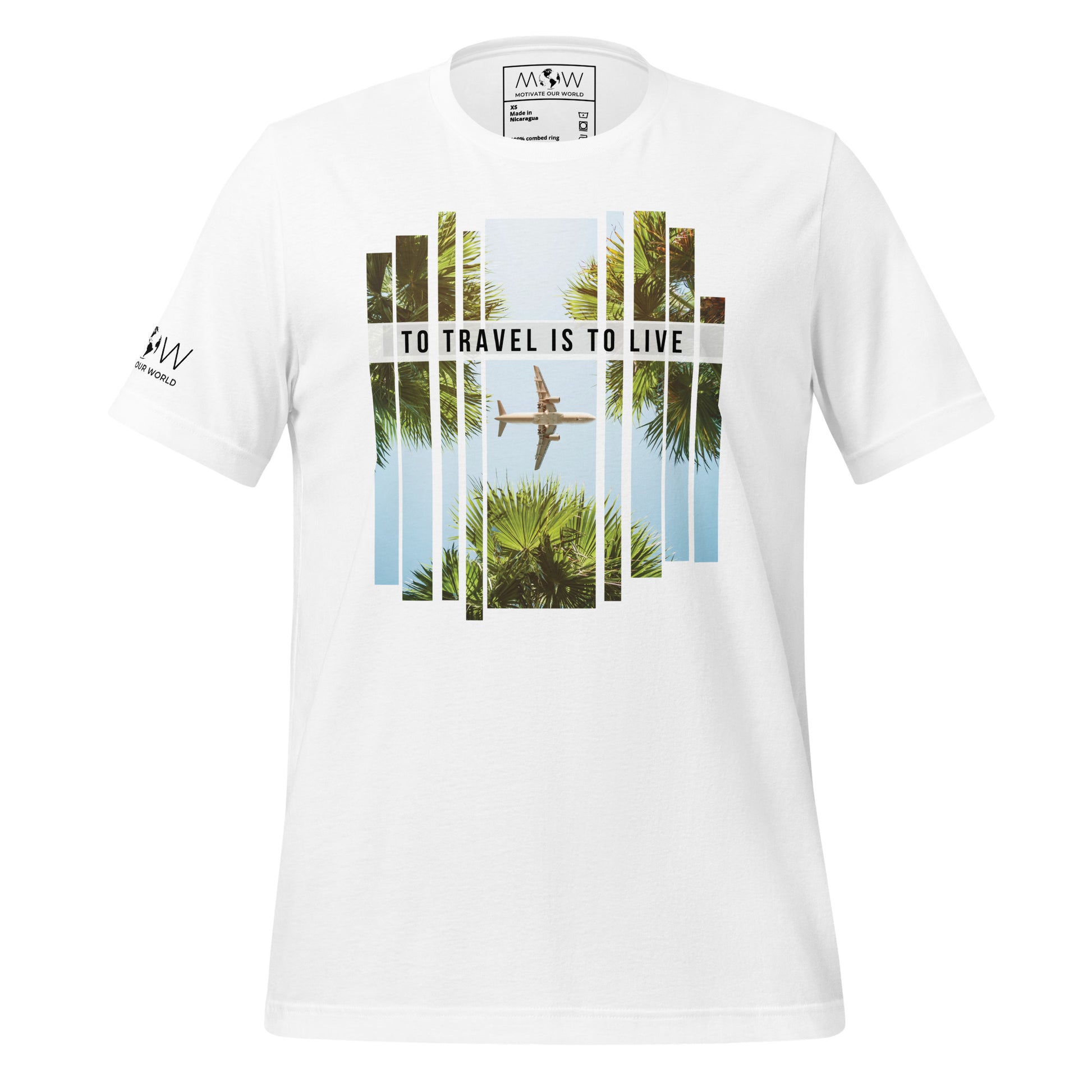 "To Travel Is to Live" Men's Motivational White T-Shirt