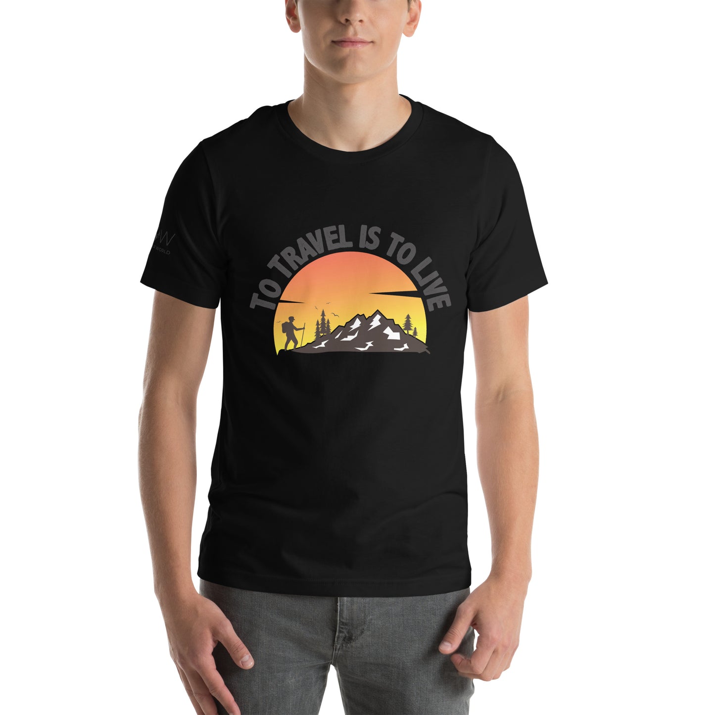 "To Travel Is to Live" Men's Motivational Black T-Shirt