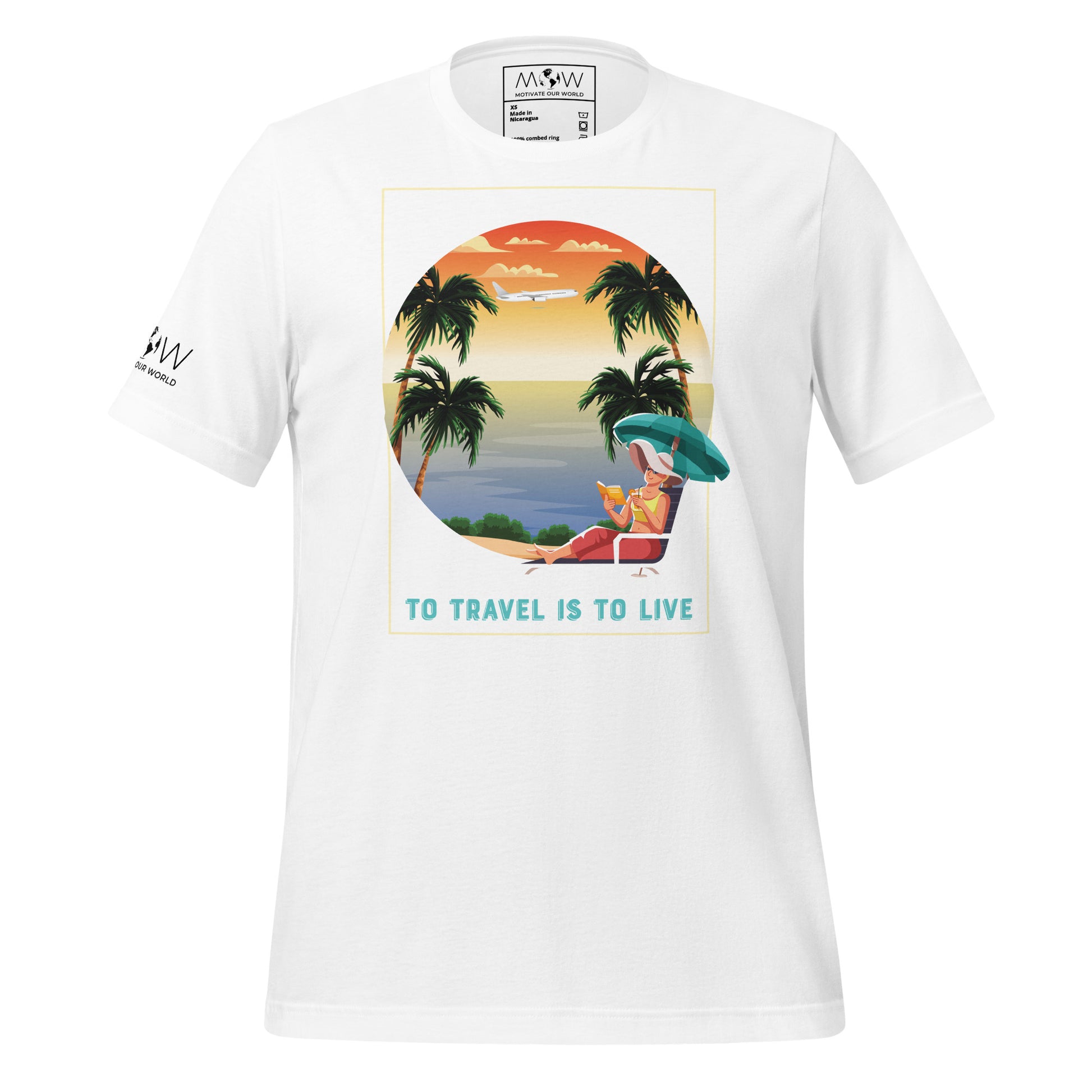 "To Travel Is to Live" Men's Motivational White T-Shirt