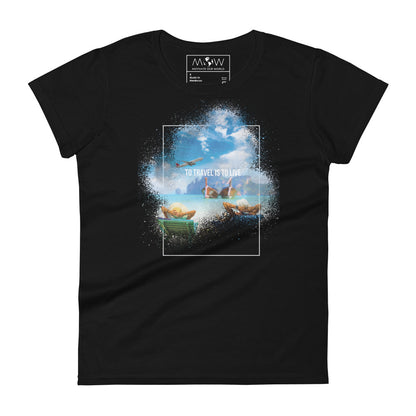 To Travel is to Live Women’s Motivational Black T-Shirt