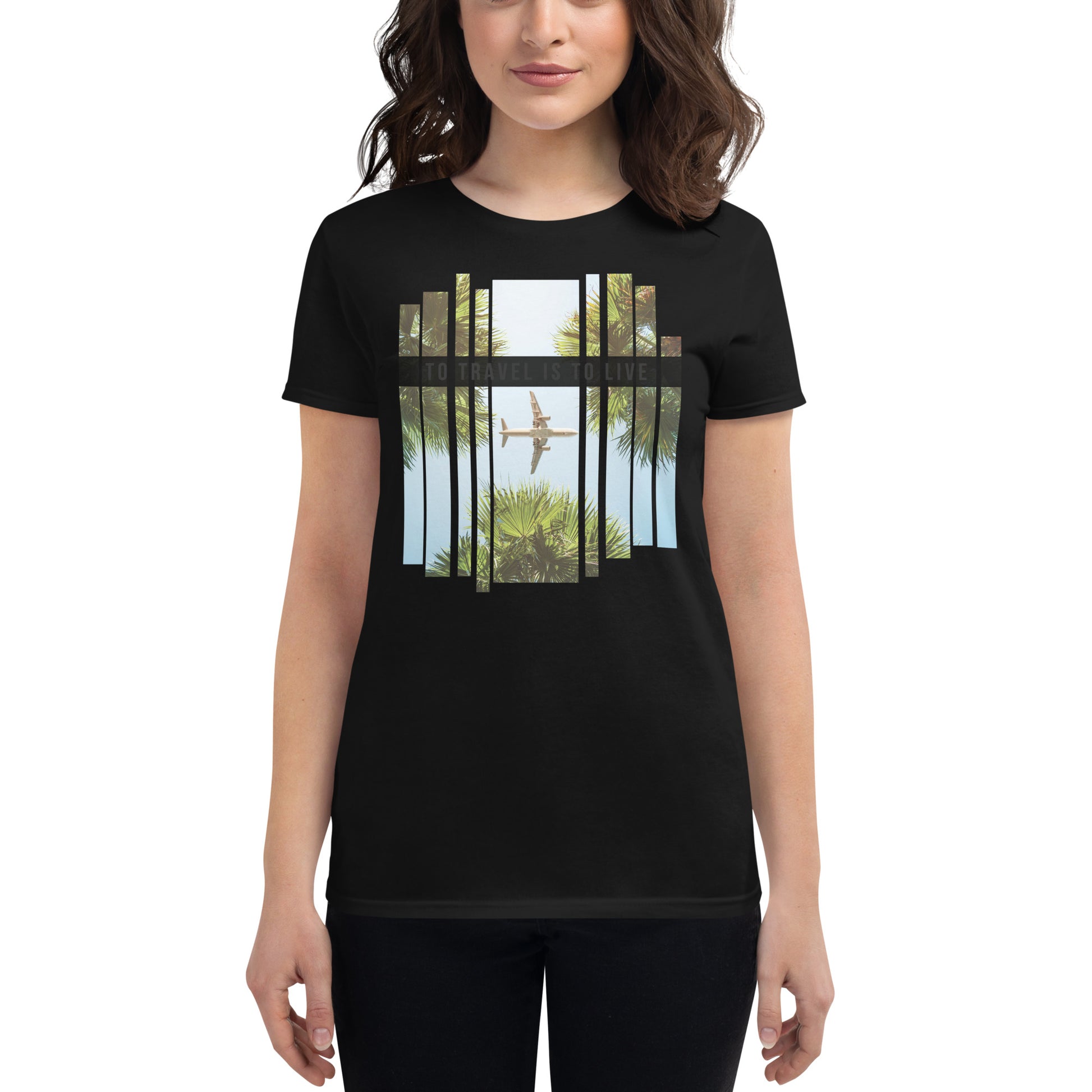 To Travel is to Live Women’s Motivational Black T-Shirt