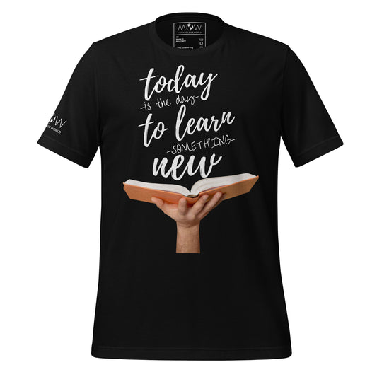 Today to Learn Something New - Book Edition Men's Motivational Black T-Shirt