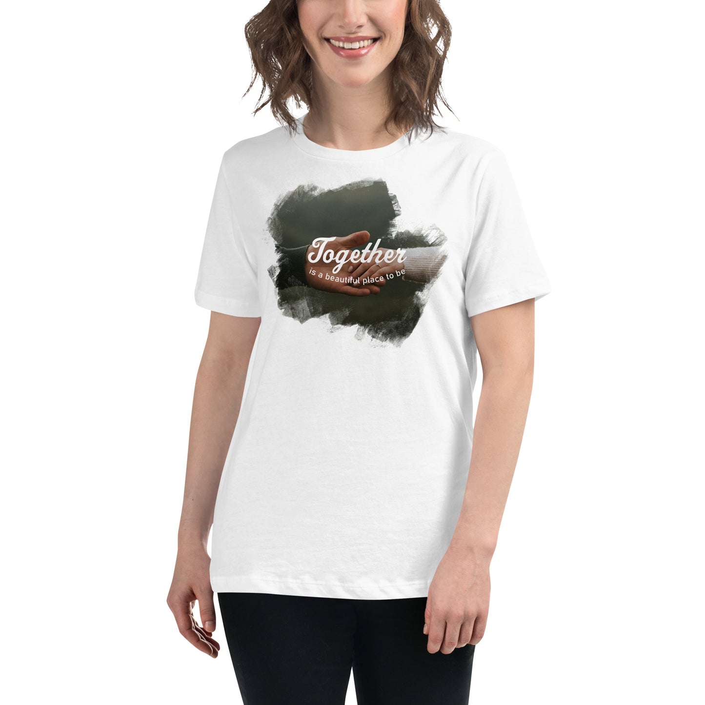 Together Is a Beautiful White Motivational Women’s T-Shirt Lifestyle