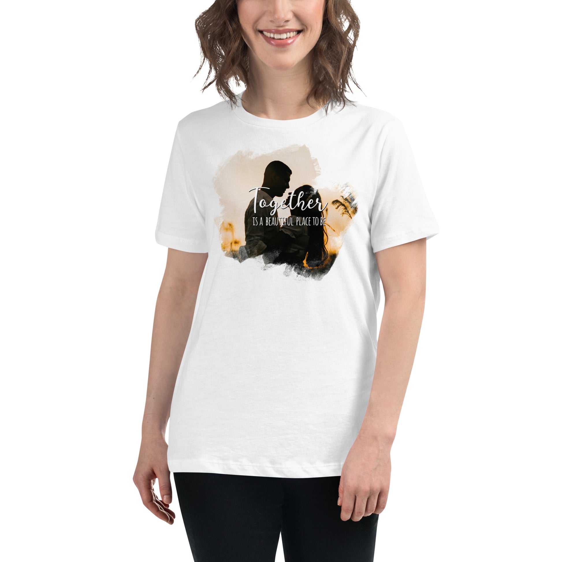 Together Is a White Motivational Women’s T-Shirt Lifestyle