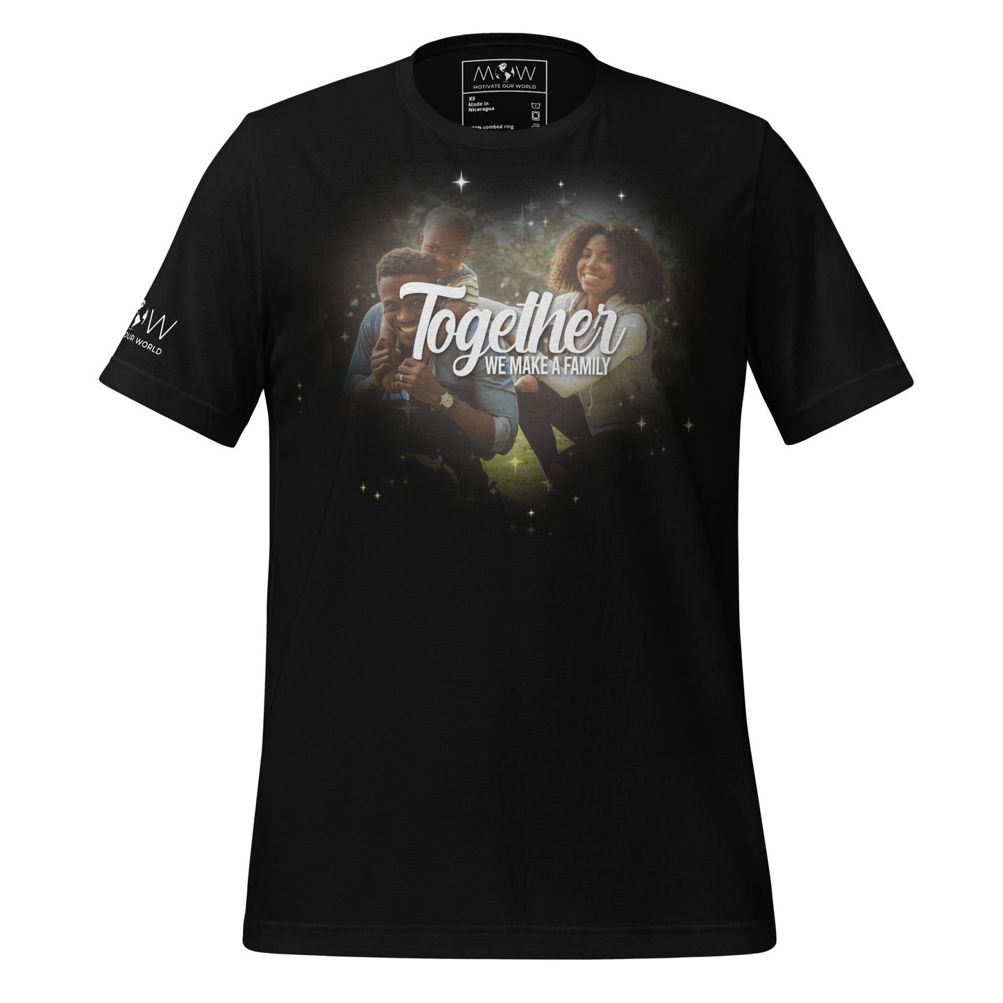 Together, We Make a Family - Heart Edition Black Motivational Men's T-Shirt