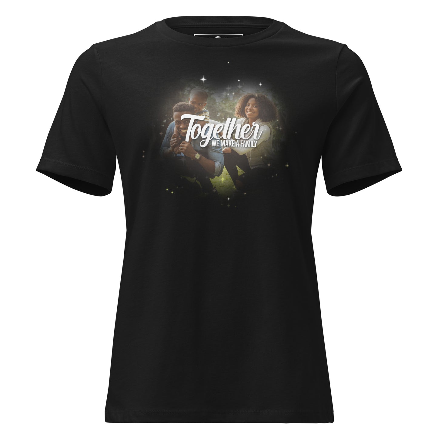 Together, We Make a Family - Heart Edition Black Motivational Women’s T-Shirt