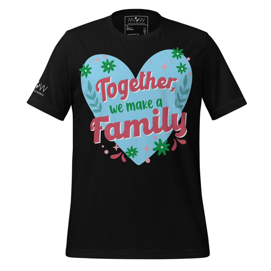 Together We Make a Family – Heart & Bloom Edition Black Motivational Men's T-Shirt