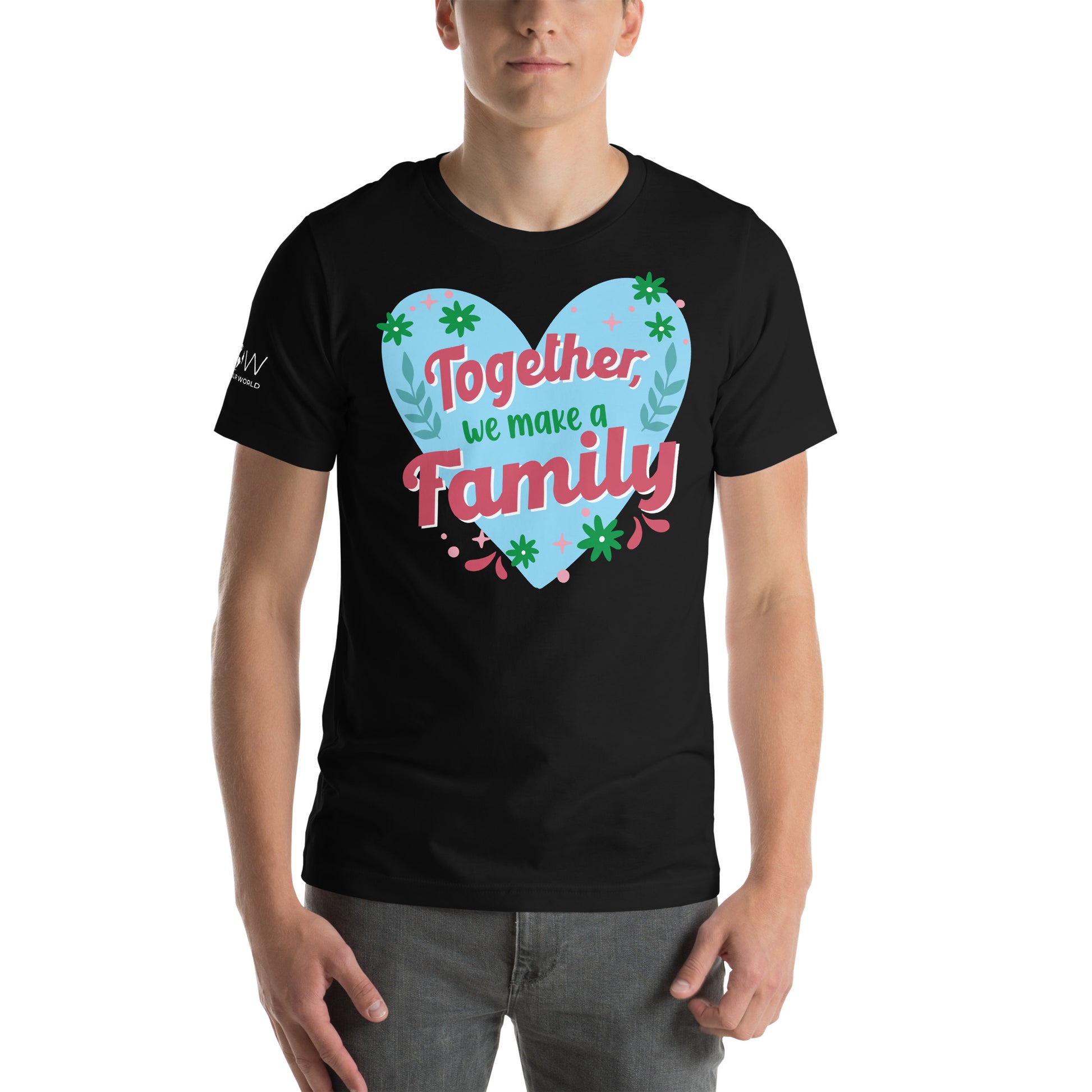Together We Make a Family – Heart & Bloom Edition Black Motivational Men's T-Shirt Lifestyle