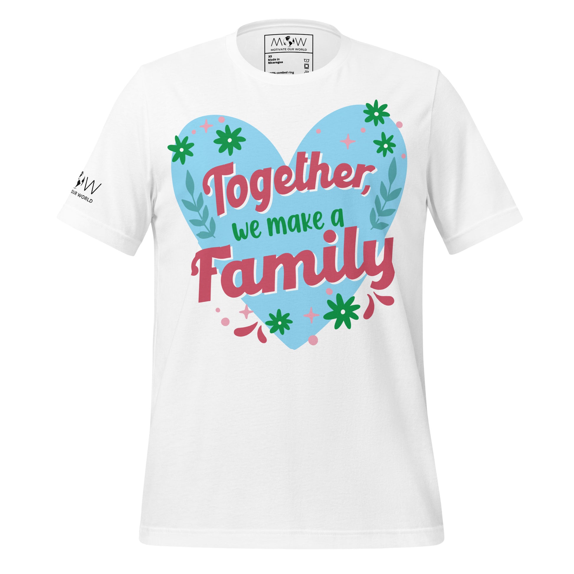 Together We Make a Family – Heart & Bloom Edition White Motivational Men's T-Shirt