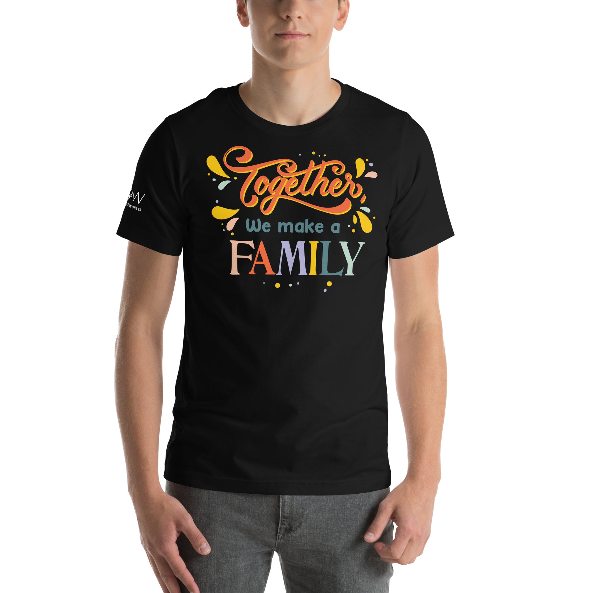 Together We Make a Family – Rainbow Unity Edition Black Motivational Men's T-Shirt Lifestyle