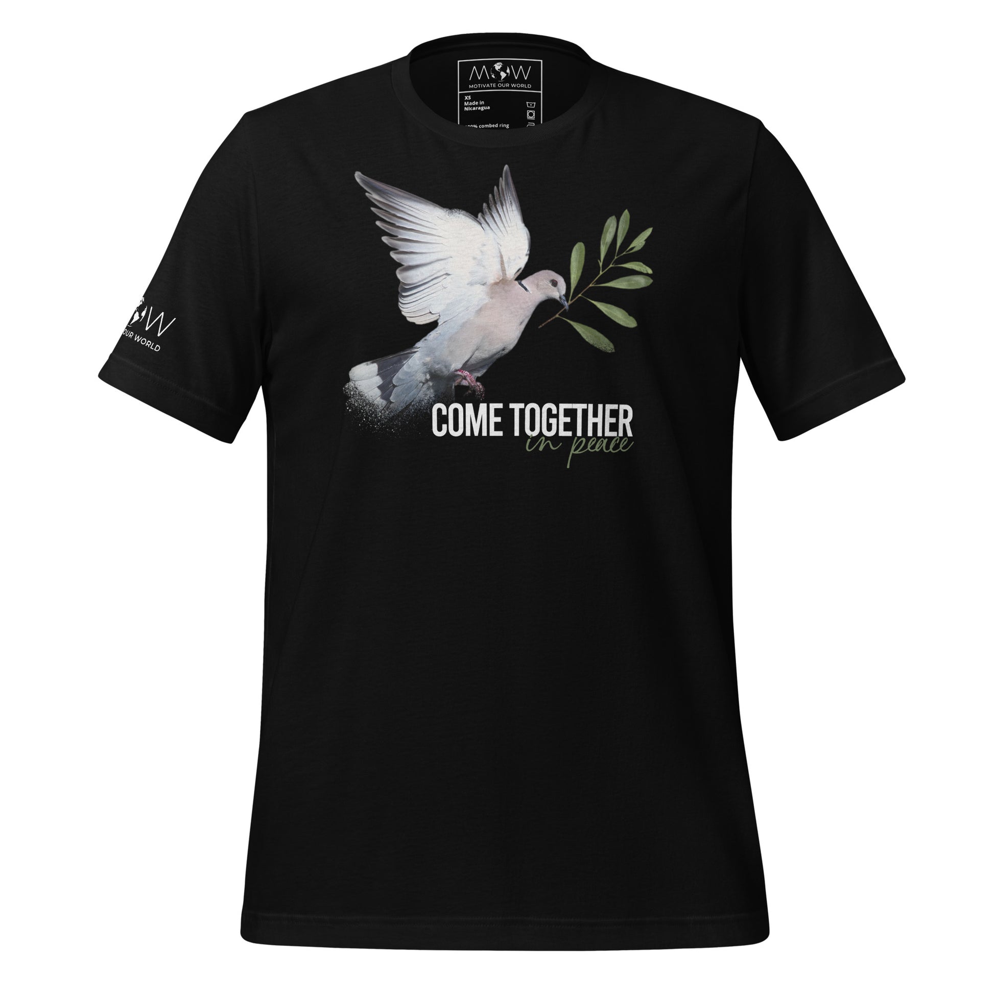 Together in Peace II Men's Motivational Black T-Shirt