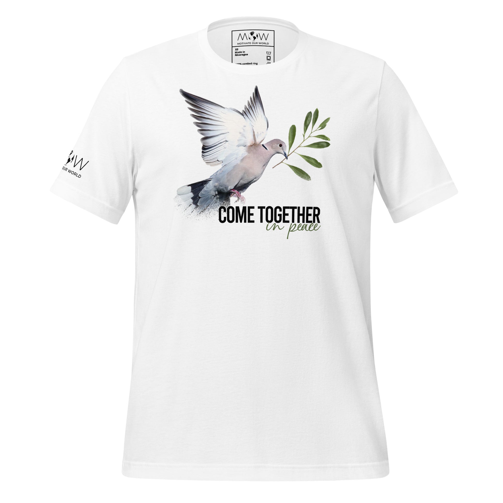 Together in Peace II Men's Motivational White T-Shirt