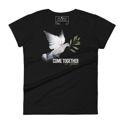 Together in Peace II Women’s Motivational Black T-Shirt