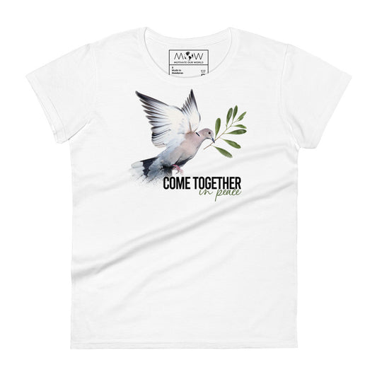 Together in Peace II Women’s Motivational White T-Shirt