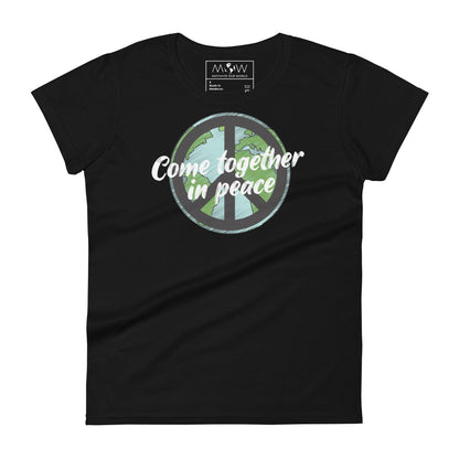 Together in Peace Women’s Motivational Black T-Shirt