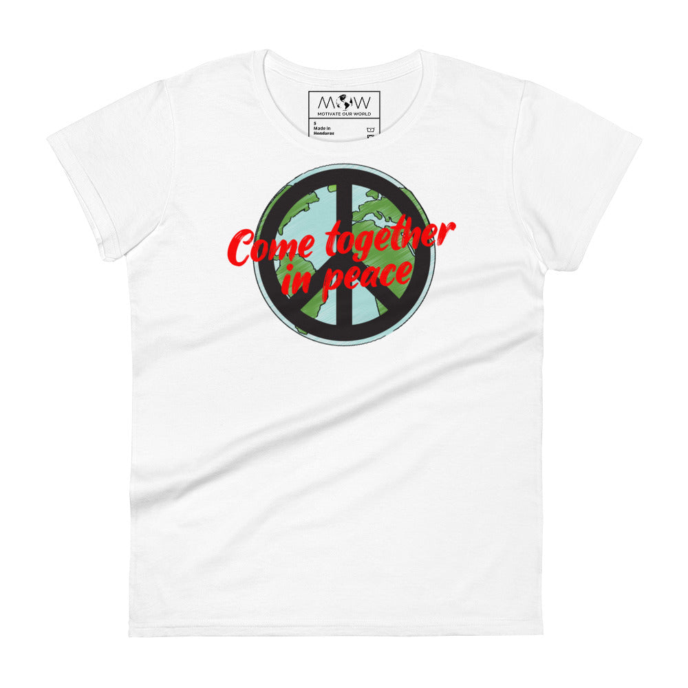 Together in Peace Women’s Motivational White T-Shirt