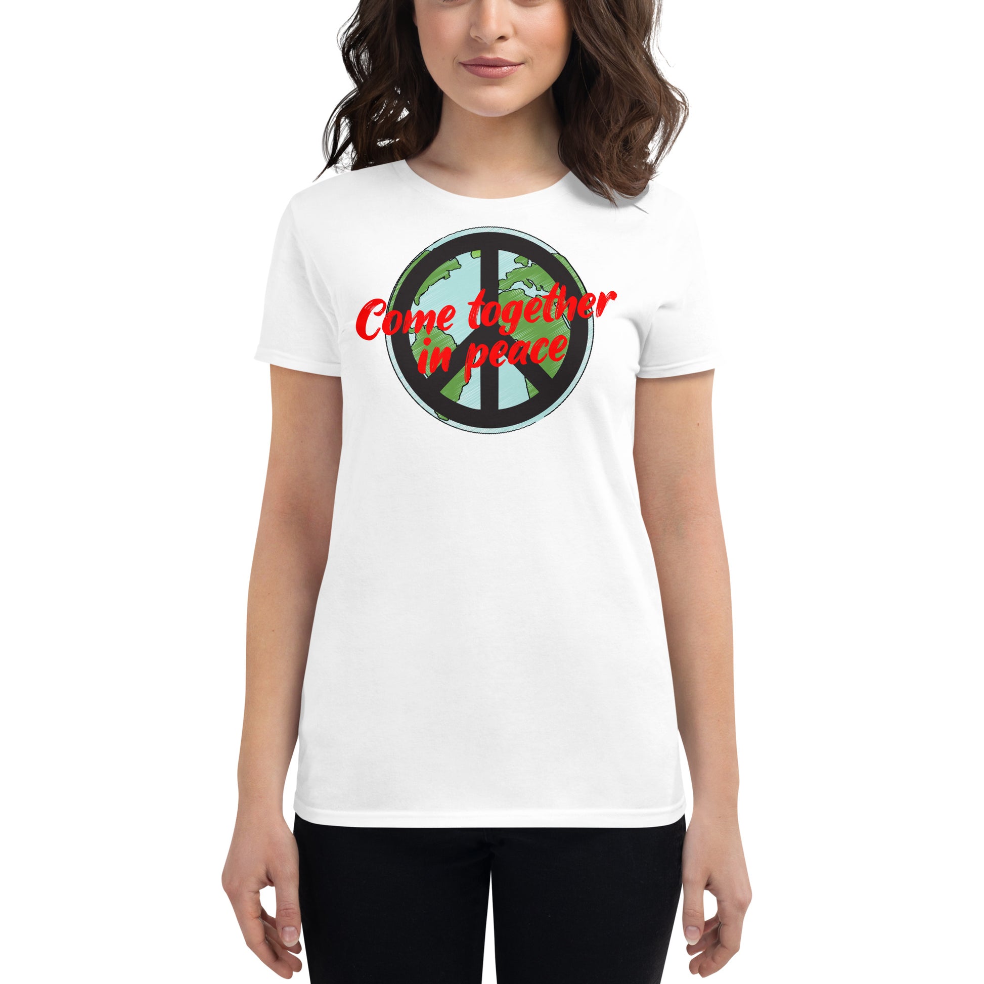 Together in Peace Women’s Motivational White T-Shirt