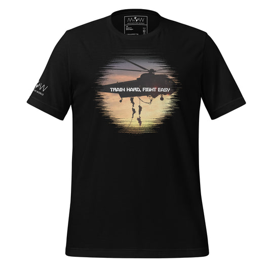 Train Hard Fight Easy II Motivational Black Men's T-Shirt
