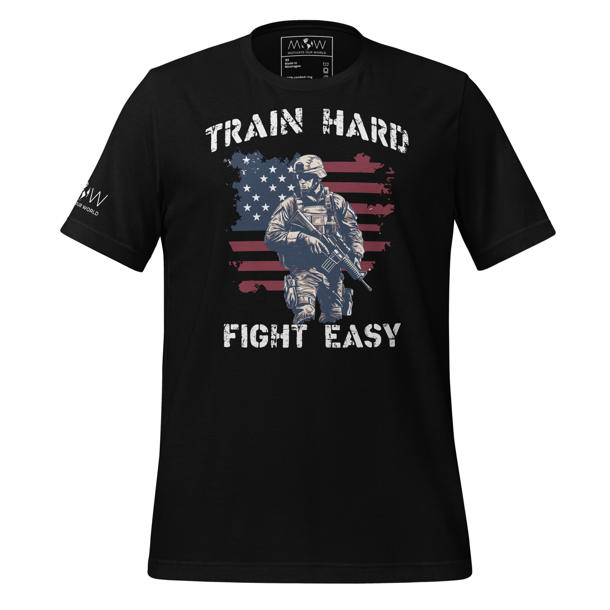 Train Hard Men's Motivational Black T-Shirt