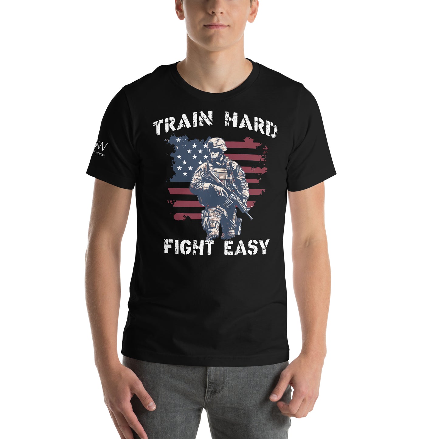 Train Hard Men's Motivational Black T-Shirt