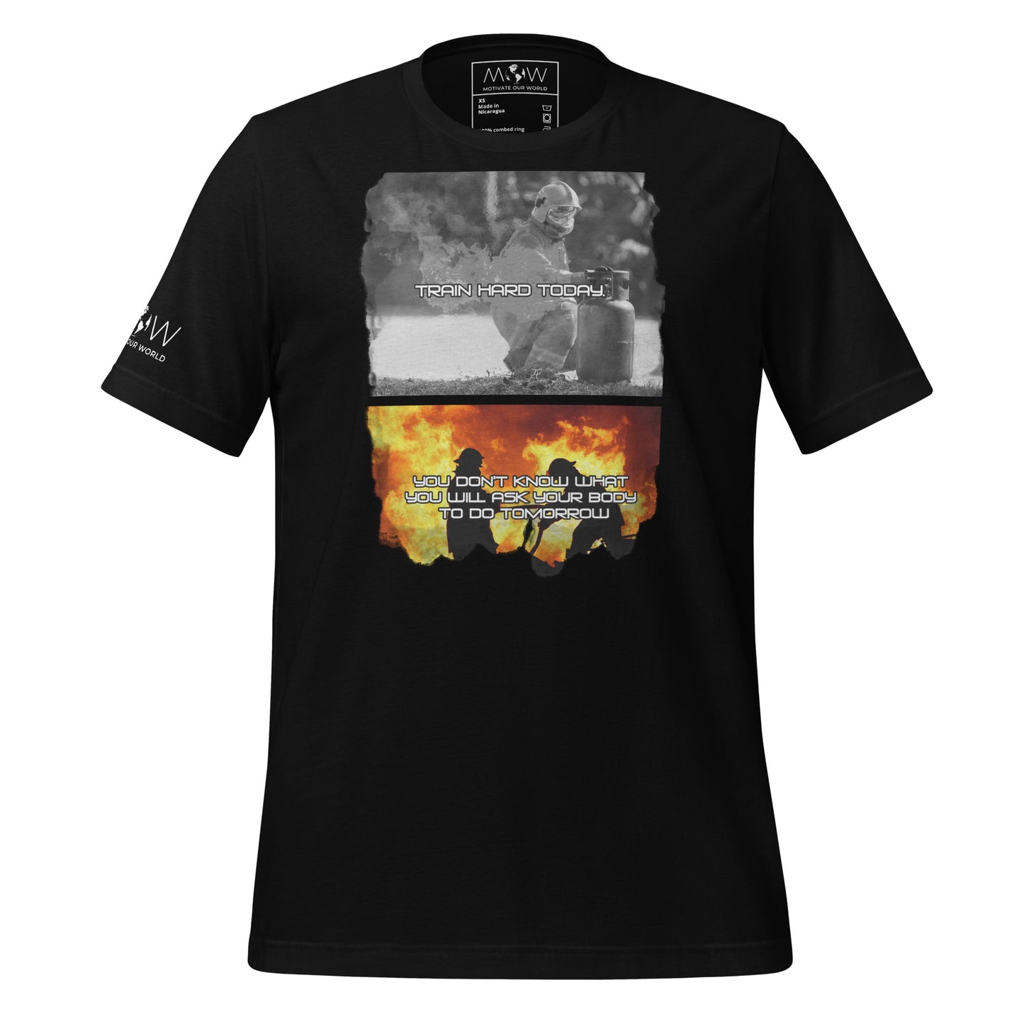 Train Hard Today - Firefighter Dedication Black Motivational Men's T-Shirt