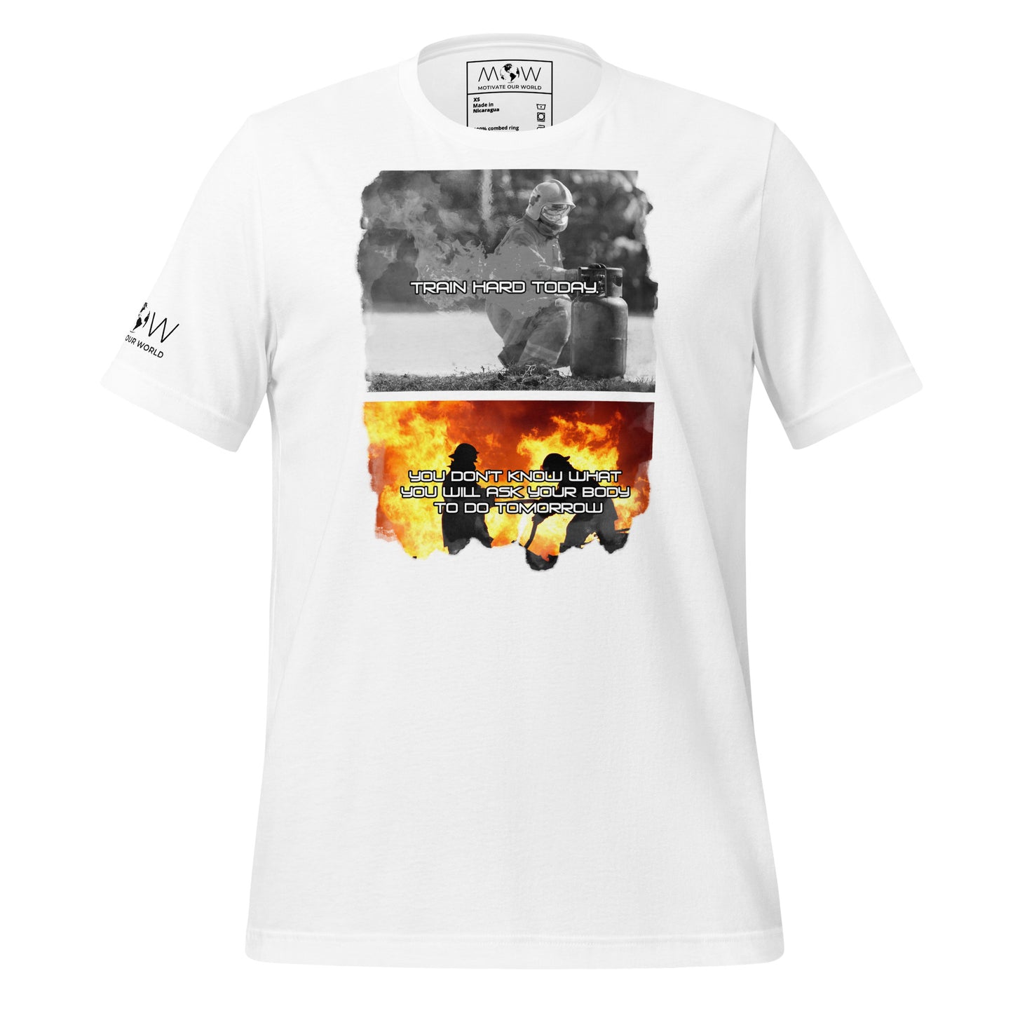 Train Hard Today - Firefighter Dedication White Motivational Men's T-Shirt