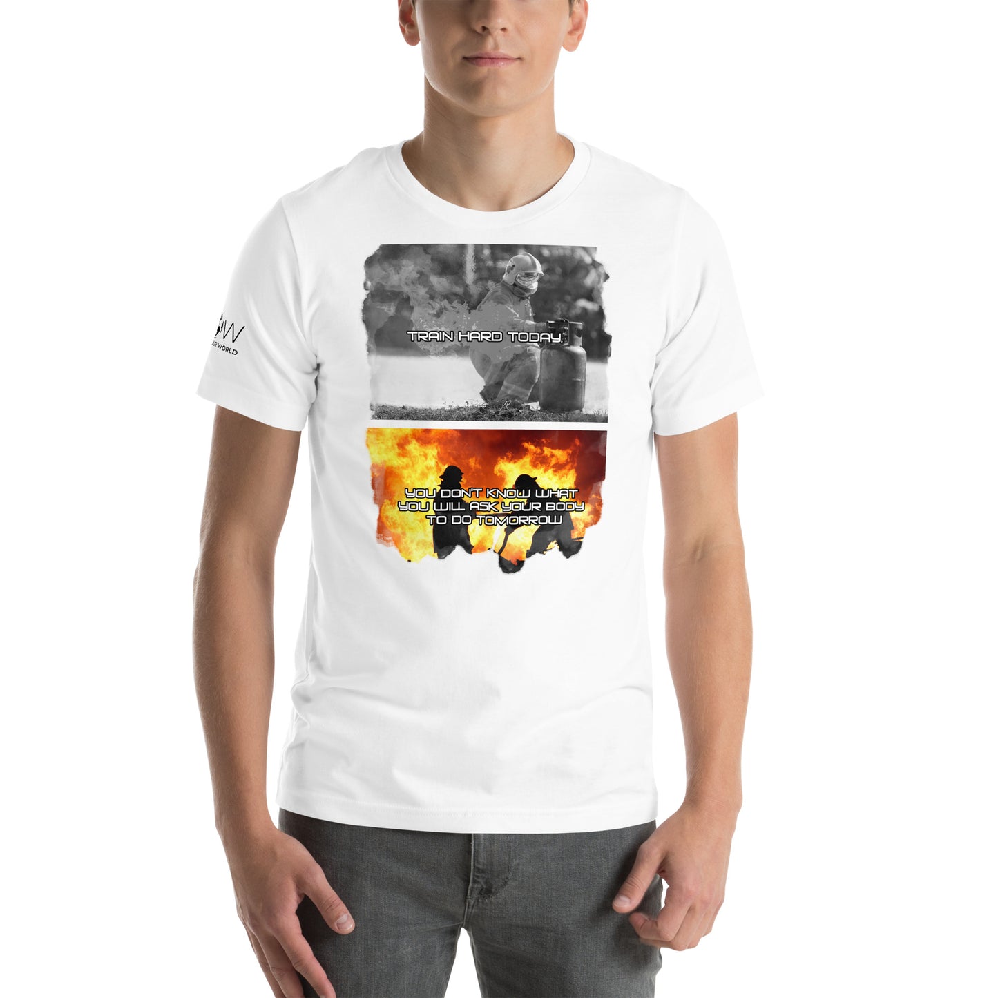 Train Hard Today - Firefighter Dedication White Motivational Men's T-Shirt