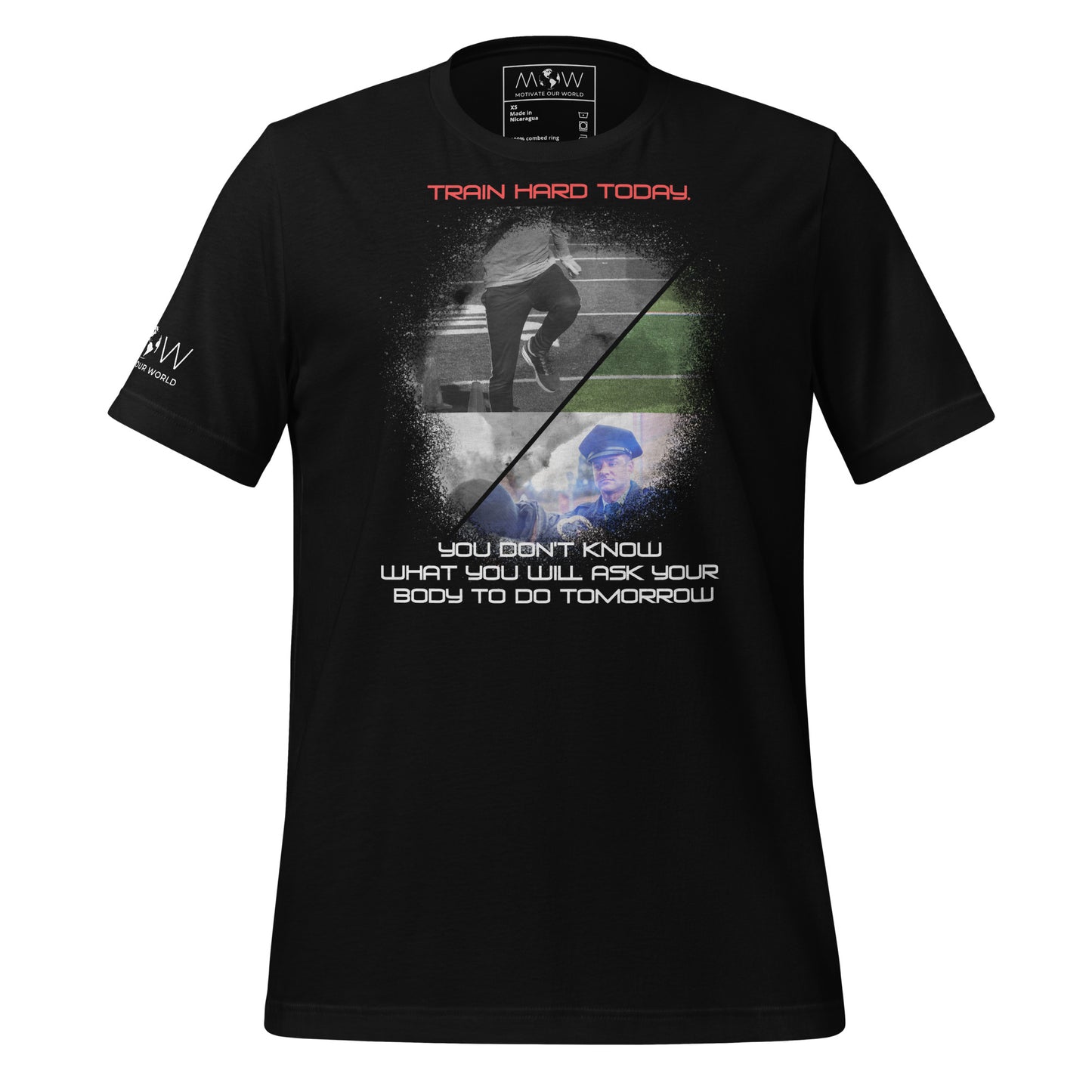 Train Hard Today - Law Enforcement Motivation Black Motivational Men's T-Shirt