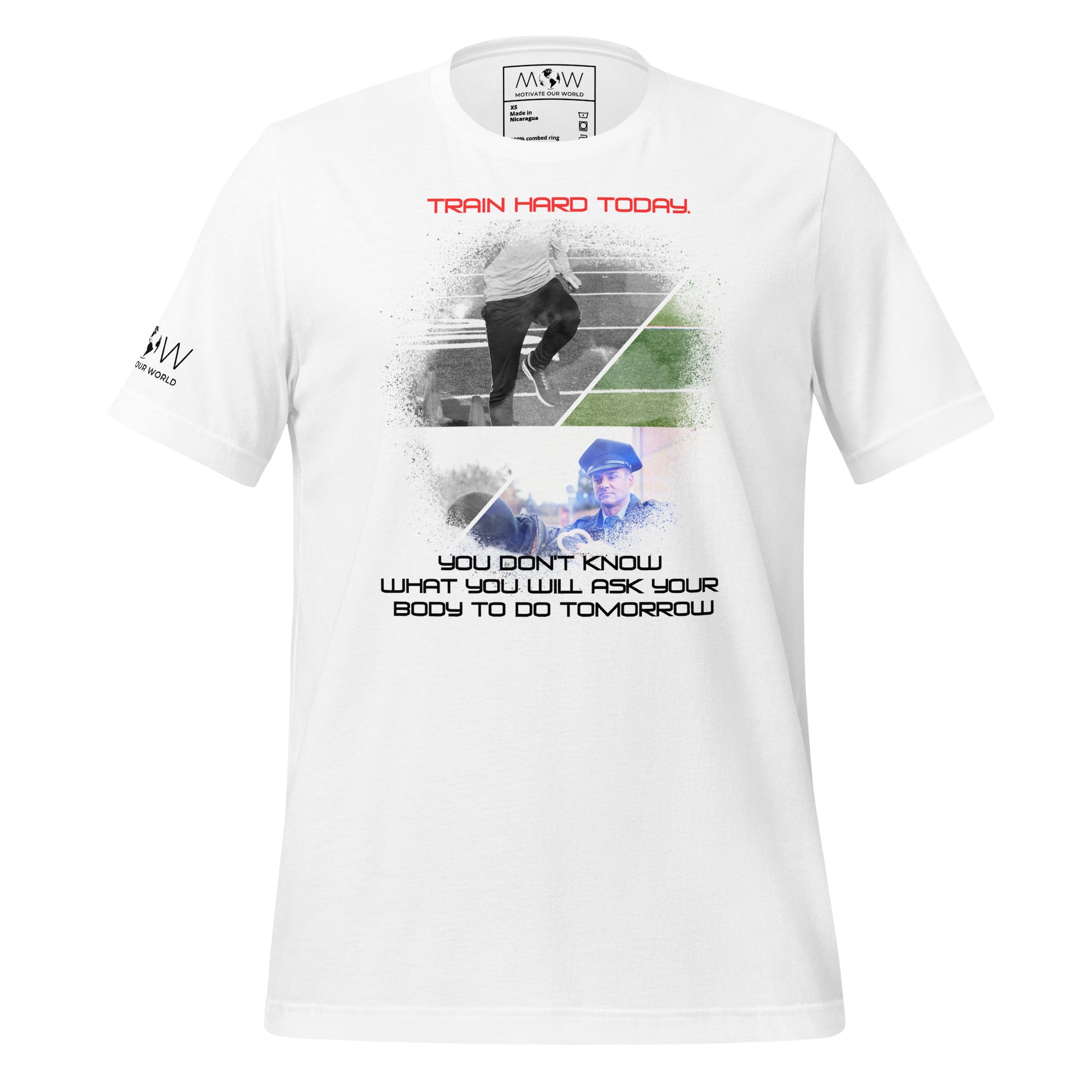 Train Hard Today - Law Enforcement Motivation White Motivational Men's T-Shirt
