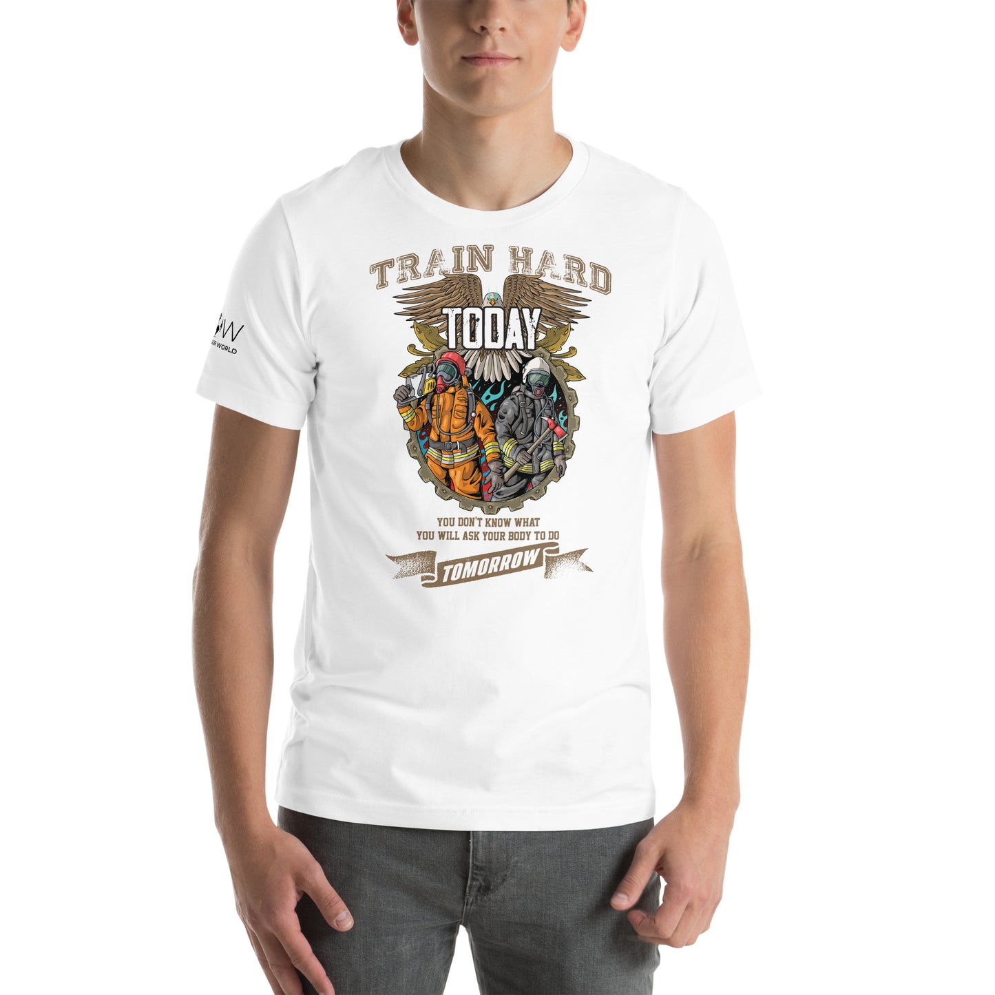 Train Hard White Motivational Men's T-Shirt