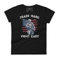 Train Hard Women’s Motivational Black T-Shirt