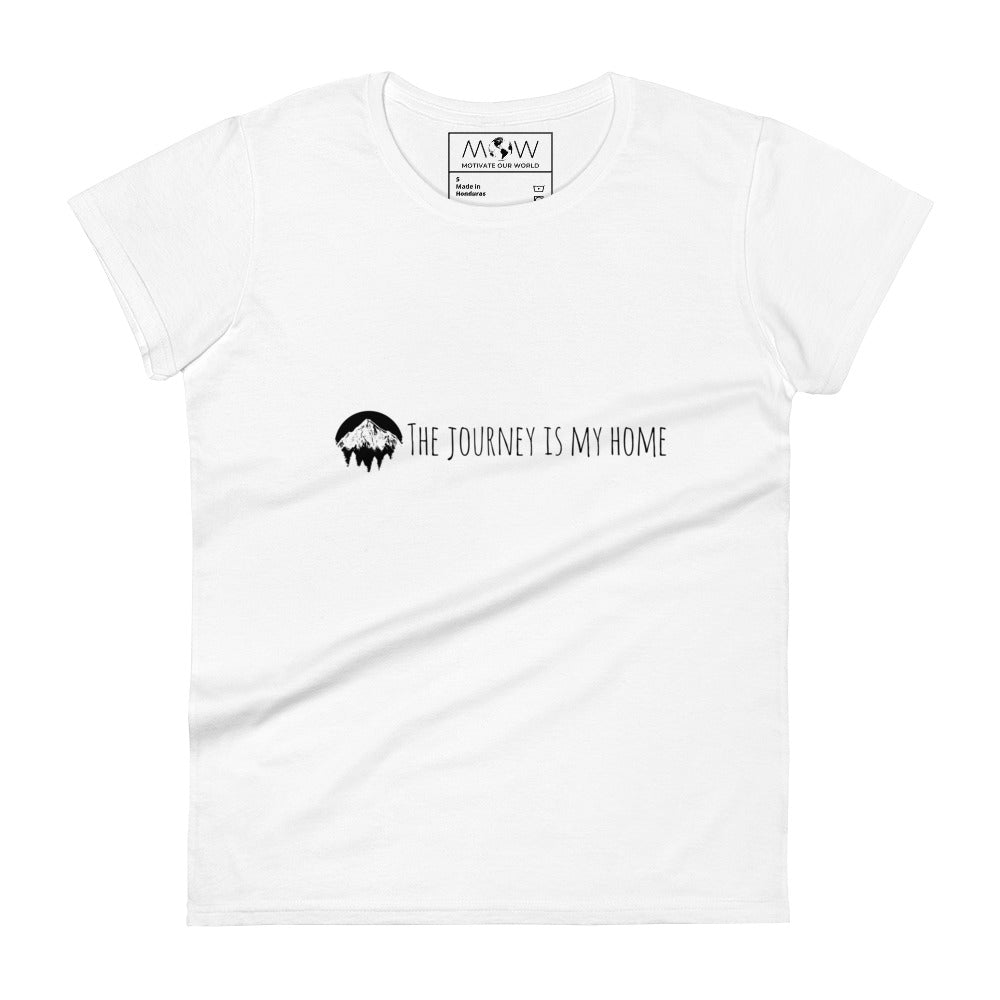 Travel Makes You Richer (Minimalist Design) Women’s Motivational White T-Shirt