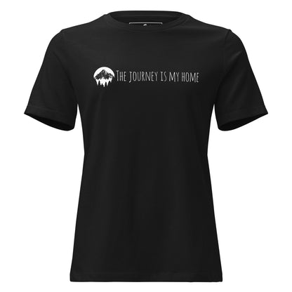 Travel is the Only Thing You Buy That Makes You Richer (Minimalist Black Design) Black Motivational Women’s T-Shirt