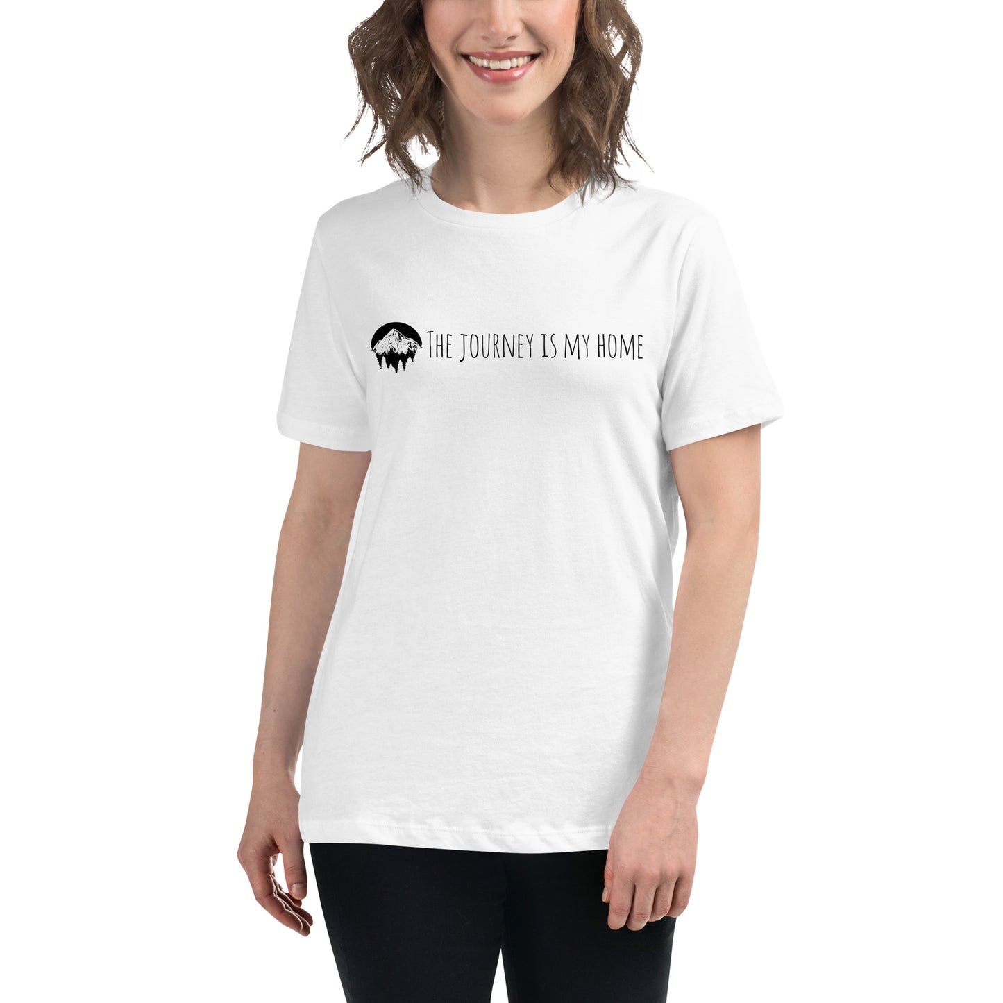 Travel is the Only Thing You Buy That Makes You Richer (Minimalist Black Design) White Motivational Women’s T-Shirt Lifestyle